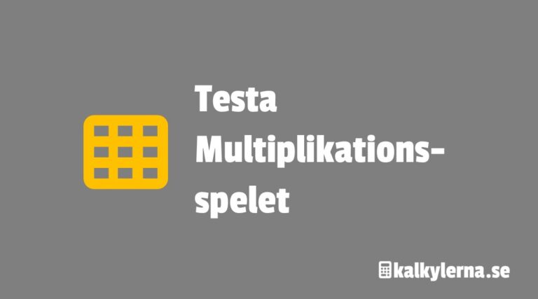 Multiplikationstabellen Kalkylerna se